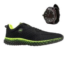 Tênis Masculino Esporte Cadarço Academia Corrida Dia a Dia + Relógio-Masculino