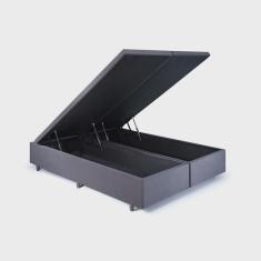 Base Box Baú Casal Bipartido 138x188x42cm com Pistão a Gás