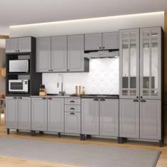 Cozinha Americana Modulada Torre Quente Cristaleira com Vidro Reflecta