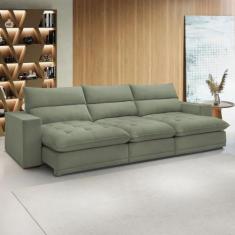 Sofá 5 Lugares Martinho Retrátil Boucle Verde - Celflex, Verde, Modern