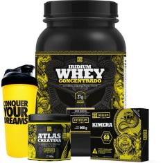 Kit Whey Protein Concentrado + Kimera Thermo + Creatina 150g + Coqueteleira-Unissex
