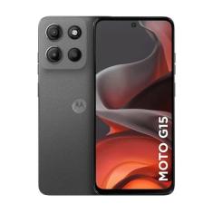 Smartphone Motorola Moto G15 256gb - Grafite, 12gb Ram Boost, Câmera 50mp, Selfie 8mp E Tela 6,7"