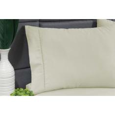 Jogo Lençol 400 Fios Ponto Palito Cama Queen 3Pçs Poliéster - Palha