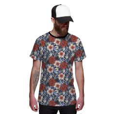 Camiseta Florida Masculina Estampa Flores Floral-Masculino