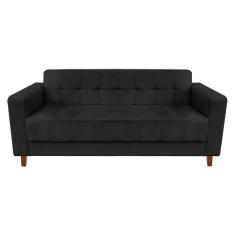 Sofá 3 Lugares Arezzo Suede Preto