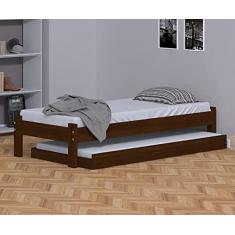 Cama Solteiro Turca Reforçada com Auxiliar cor Castanho