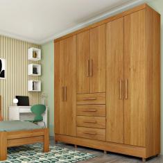 Guarda Roupa Casal 6 Portas 4 Gavetas Arizona Cinamomo
