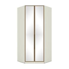 Guarda Roupa Canto Closet Modulado 2 Portas com Espelho 3 Gavetas com Led Predileto Henn Areia Hp/jequitibá