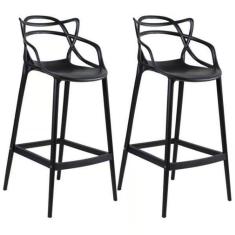 KIT COM 2 Banqueta Allegra Masters 100% Polipropileno PRETA