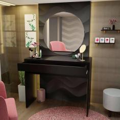 Mesa Escrivaninha Computador Notebook 90x42cm 1 Gaveta Preto