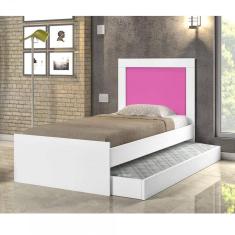 Bicama Solteiro MDF 193cm x 97cm Luara Rosa/Azul