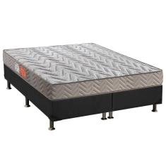 Cama Box Queen: Colchão Espuma Paropas D45 Pasquale + Base CRC Suede Gray(158x198)