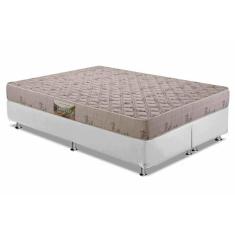 Cama Box Queen: Colchão Espuma Herval D33 Cannes + Base CRC Courano White(158x198)
