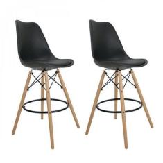 Kit 2 Banquetas Altas com Encosto Saarinen - Empório...