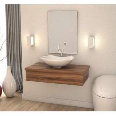 Conjunto para Banheiro 80cm Cuba Abaulada L42 e Espelheira 801W Metróp