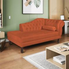 Recamier Diana 160cm Lado Esquerdo Suede Terracota - Doce Sonho Móveis