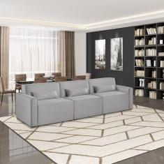 Sofá 3 Lugares 298cm Linho Lutz Yescasa Gelo