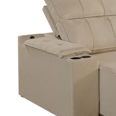 Sofá Retrátil E Reclinável 4 Lugares 250cm M182 Linho-bege Escuro