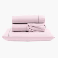 Jogo De Lençol Peletizado 400 Fios Solteiro 3 Peças Casa - Hotel - Pousada Barato - Rosa