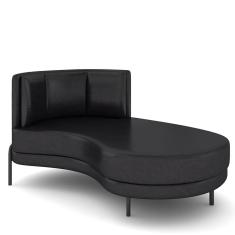 Sofá Chaise Longue Living Lucca Direito D02 Couríssimo Preto B-159