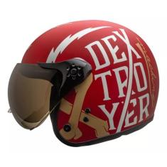 Capacete Peels F21 Burn Bordo Fosco Aberto Queixeira Moto, 56