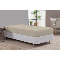 Lençol De Algodão Cama Solteiro Cáqui Hotel Hospedaria