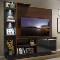 Estante com 2 Leds Painel TV 55 e 2 portas Dallas Multimóveis Madeirad