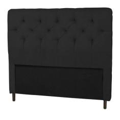 Cabeceira Casal 140cm Para Cama Box Ravena Suede Preto - DS Móveis