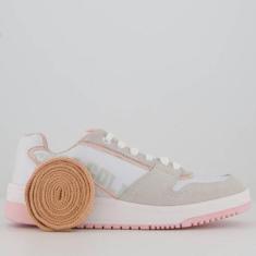 Tênis Coca Cola Fresh Feminino Branco e Rosa-Feminino