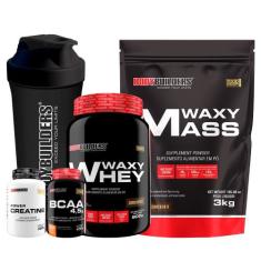 Kit Hipercalórico Waxy Mass 3kg + Waxy Whey 900g + Power Creatina 100g