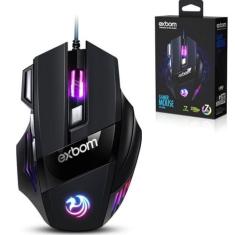 Mouse gamer rgb 3200 dpi 7 botões com fio usb - EXBOM, Preto