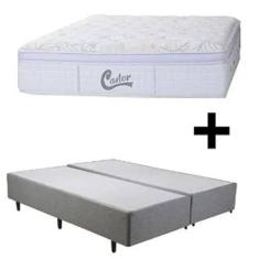 Cama Box Queen Castor Vitagel Euro One Face Pocket 158x198x59 + Box Ca
