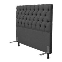 Cabeceira Cama Box Casal 140cm Cristal Linho Cinza