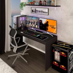 Mesa Gamer Battlestation Onix Tx - Panorama Móveis