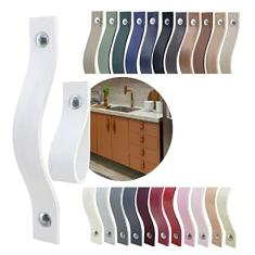 Kit com 20 Puxadores Alça Full Parafuso para Móveis Armário Guarda Roupa Gaveta Porta Baús Caixas Bandeja Cesto Tábua - Cor Textura de Couro