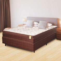Cama Box Casal Com Colchão De Espuma D33 Dreemy Ultra 138x188x63cm Apolospuma Marrom/branco