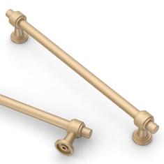 Asidrama Pacote com 10 puxadores de armário dourado champanhe de 254 mm, puxadores de armário de cozinha, puxadores de armário de cozinha para puxadores de gaveta de armário