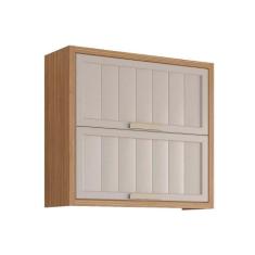 Armário de Cozinha Modulado Estela c/2 Portas Basculantes Ripada 80 cm