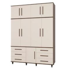 Roupeiro armário triplex três partes guarda roupas london casal 8 port