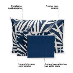 Lençol Viúvo 3 Pçs Elástico Estampado Percal 180 Fios - Bem Me Quer En