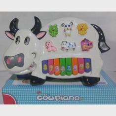 Piano Teclado Musical Infantil Com Som E Luz Modelo Vaquinha e muito d