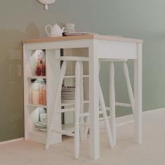 Balcão Ilha de Cozinha 90cm 3 Prateleiras