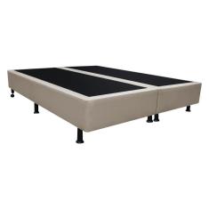 Base Box Para Cama Casal King 192x203cm Bipartido Liz S05 Sintético Bege - Mpozenato