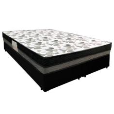Cama Box Casal Sintético Bipartido + Colchão Ortobom Iso Dupla Face 60