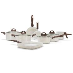 Conjunto De Panelas Brinox Ceramic Life Smart Plus 8 Peças Vanilla