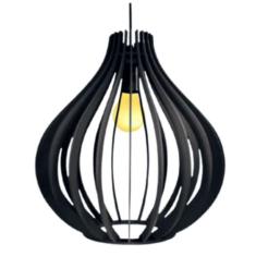 Luminária Teto tipo Pendente FILIPINAS MDF - Completa - Cor: Preta - L