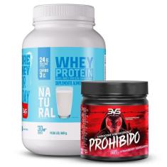 Combo Pré Treino Prohibido 360g + Whey Protein 100% Concentrado 900g-Unissex