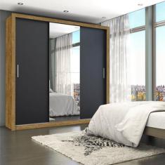 Guarda-Roupa Casal 4 Espelhos 3 Portas de Correr 4 Gavetas Max Plus Es
