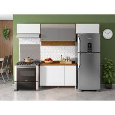 Cozinha Completa Bartira Amazonita com 7 Portas e 3 Prateleiras - 280cm de largura