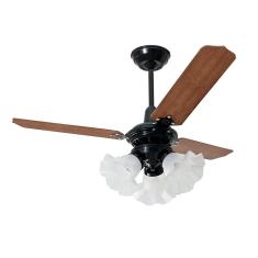 Ventilador de Teto Diamante Preto Loren Sid Pás Mogno M3